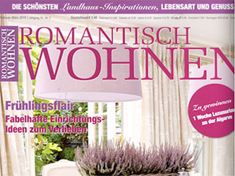 Im Wohnmagazin "Romantisch Wohnen" sind in der Februarausgabe 2015 Wandtattoo Motive von Klebeheld zu sehen