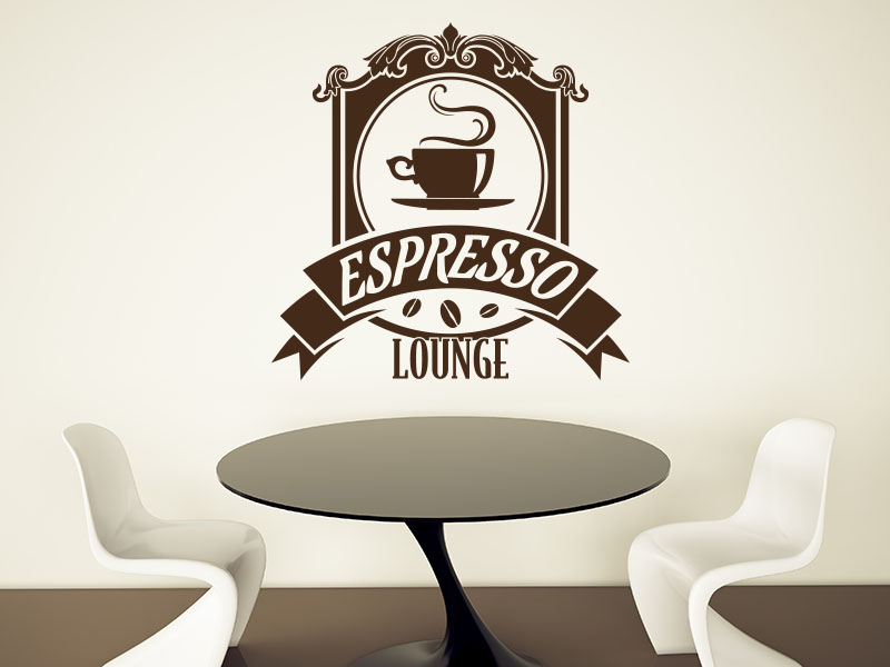Wandtattoo Button Espresso Lounge