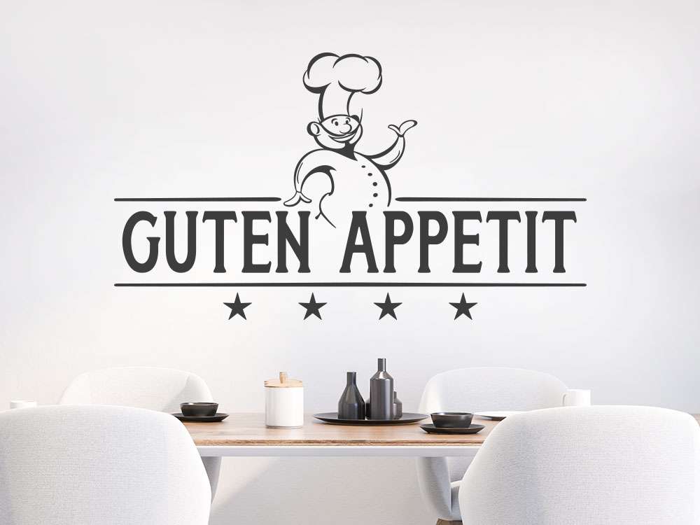 Wandtattoo Guten Appetit mit Chefkoch - KLEBEHELD®.DE