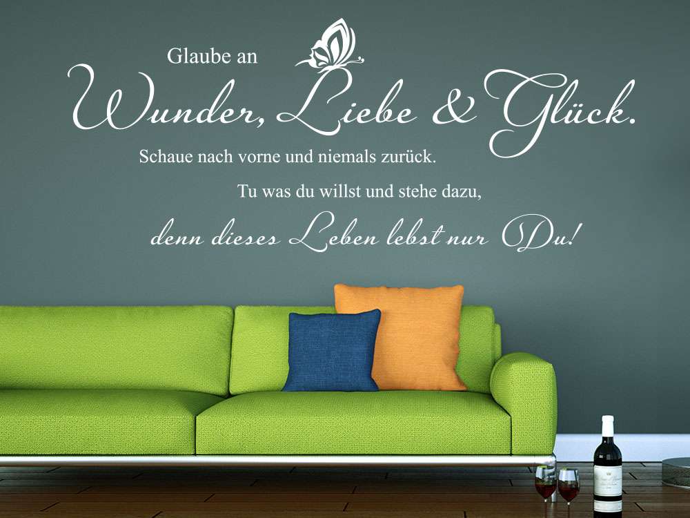 43++ Glaube an wunder sprueche , Wandtattoo Glaube an Wunder Liebe und Glück KLEBEHELD®