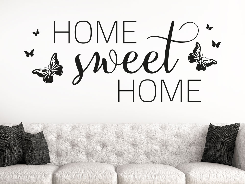 Wandtattoo Home sweet Home dekorativ und Schmetterlinge