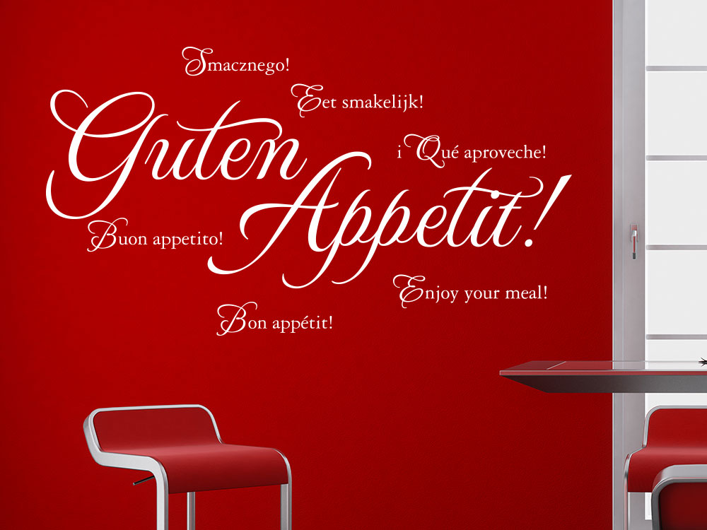 Wandtattoo Guten Appetit Sprachen - KLEBEHELD®.DE