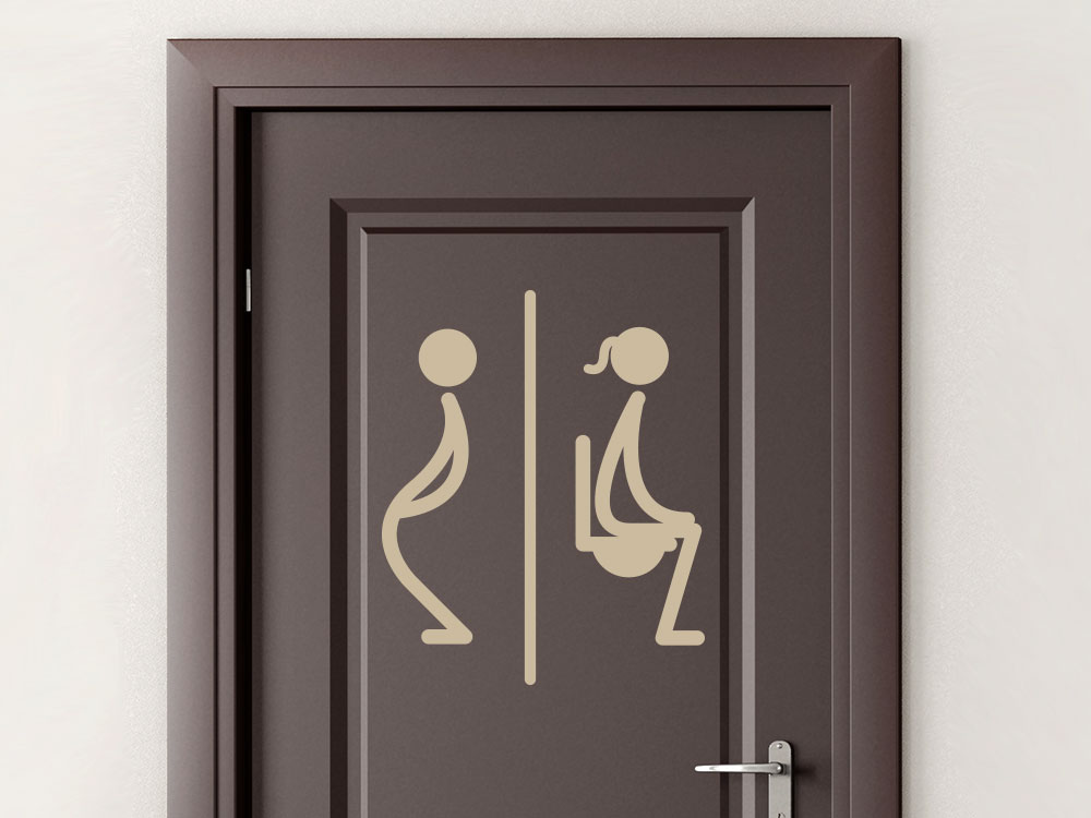 Wandtattoo WC Symbol für Badezimmer