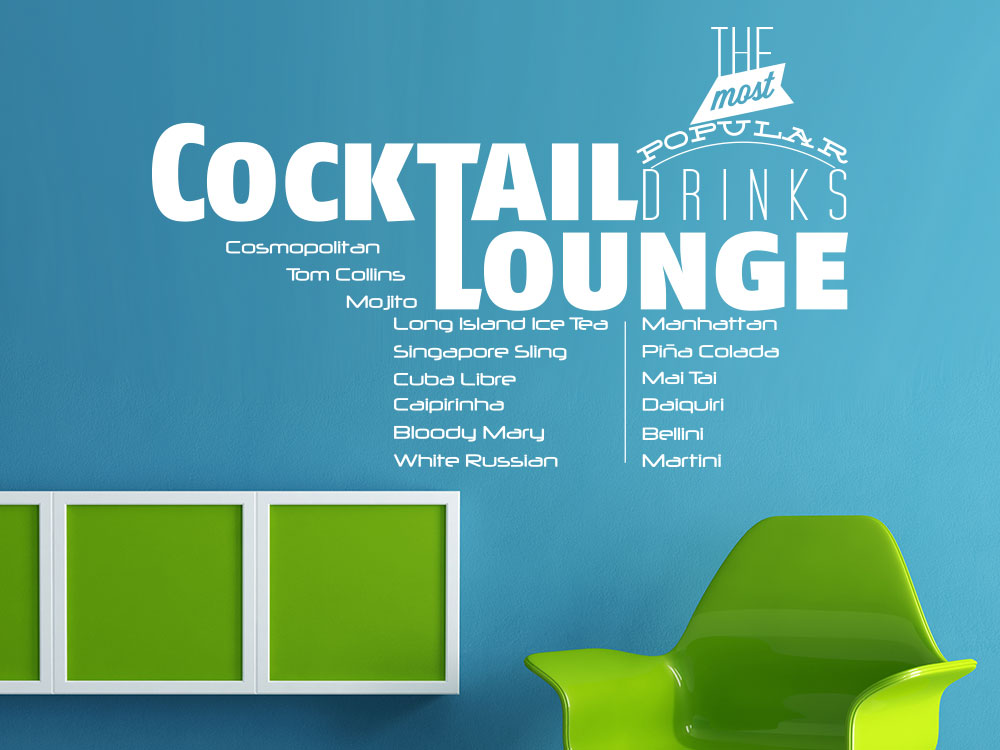 Wandtattoo Cocktail Lounge als Wanddekoration 