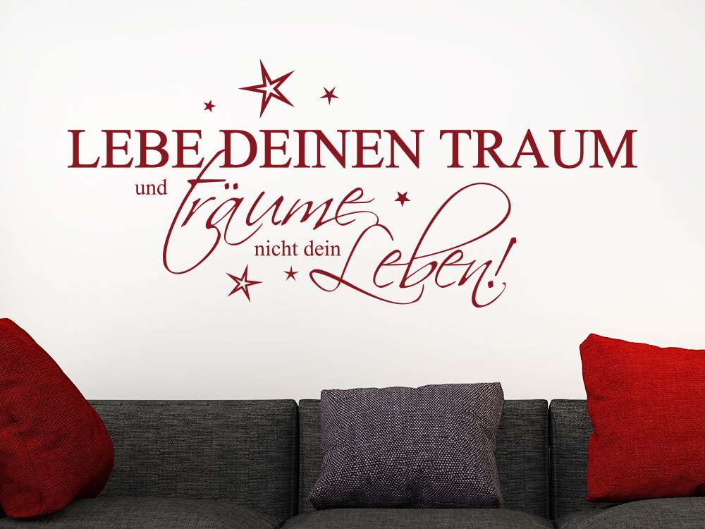 Wandtattoo Lebe deinen Traum Spruch Klebeheld.de