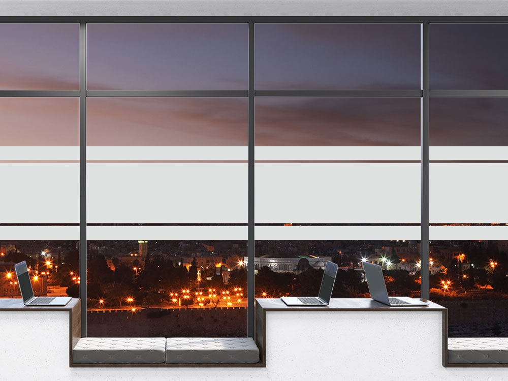 Fensterfolie Sichtschutz mit Streifen