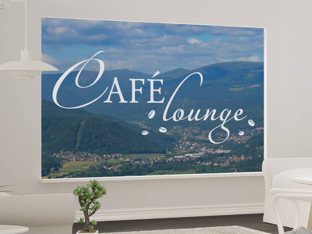 Glastattoo Café Lounge mit Bohnen