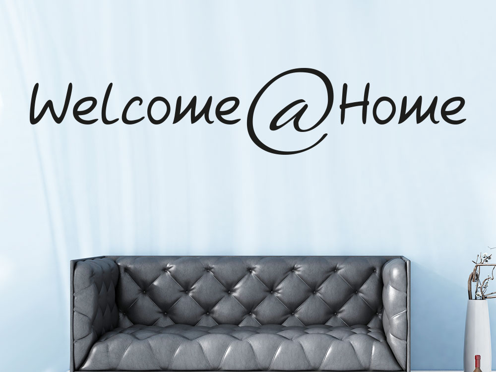 Wandtattoo Welcome @ Home im Eingang in der Farbe Schwarz