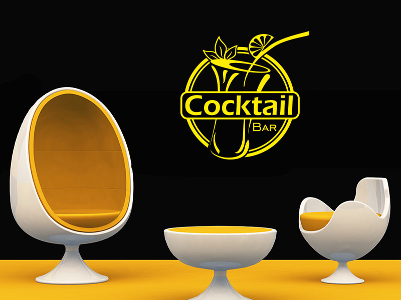 Wandtattoo Button Cocktail Bar