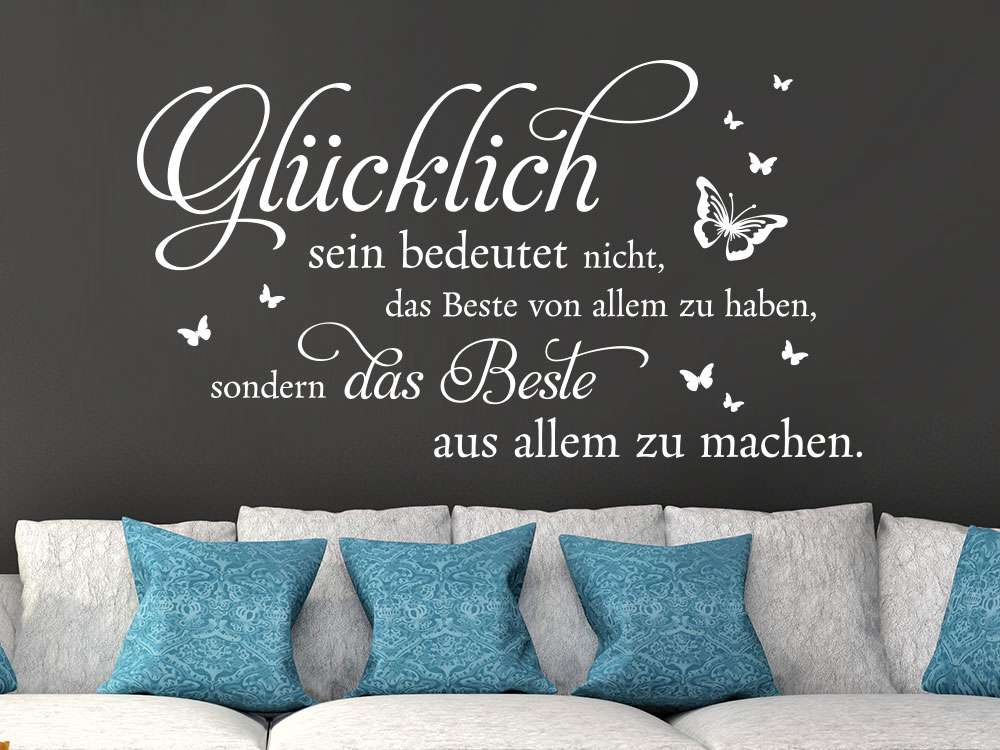 Wandtattoo Glücklich sein… Spruch KLEBEHELD®.DE