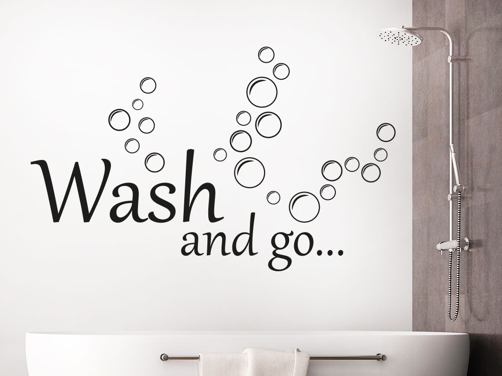 Wandtattoo Wash and go mit Seifenblasen