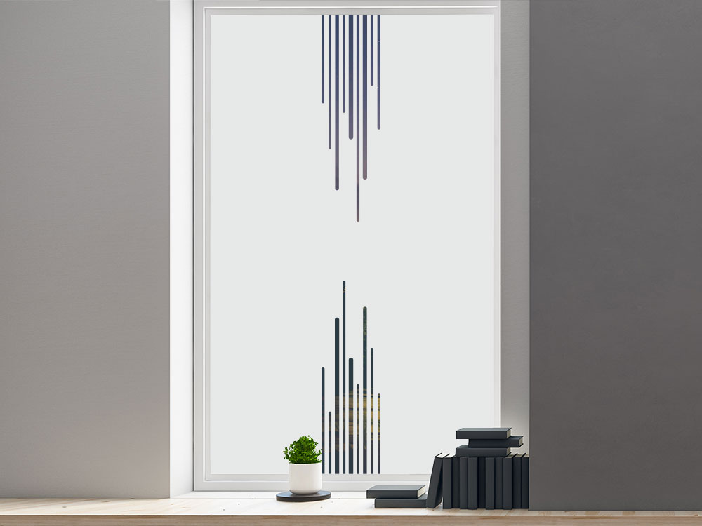 Sichtschutzfolie mit abstrakten Spikes im Büro