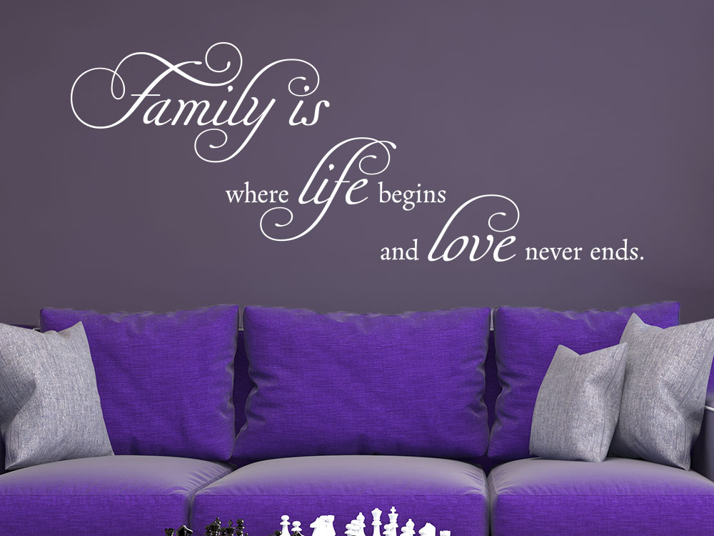 Wandtattoo Spruch Family is where life