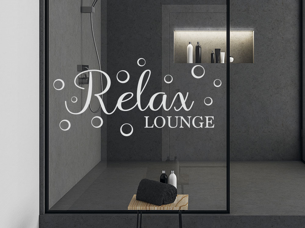 Glastattoo Relax Lounge mit Seifenblasen