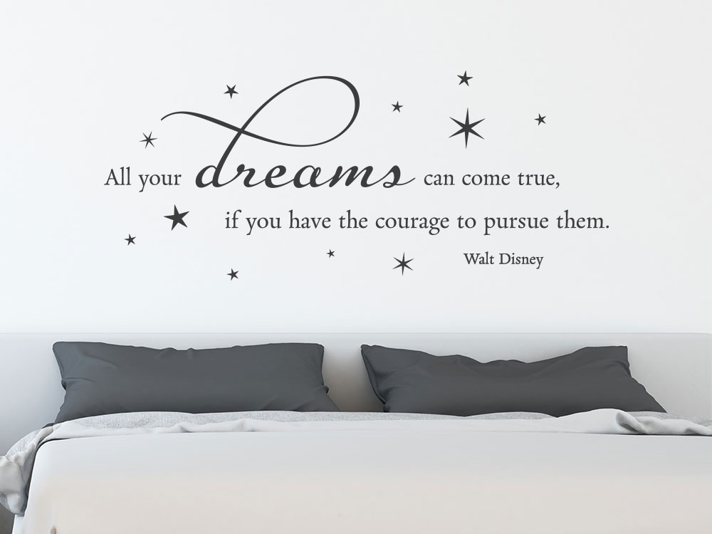 Walt Disney Wandtattoo Zitat All our dreams