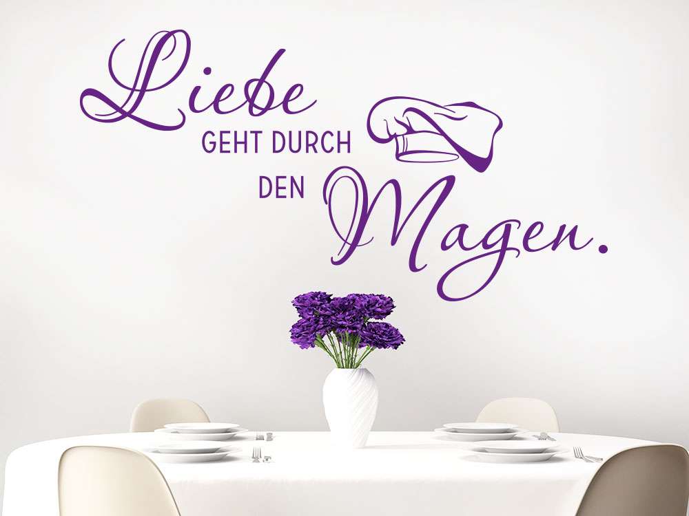 Wandaufkleber Liebe geht durch den Magen KLEBEHELD®.DE